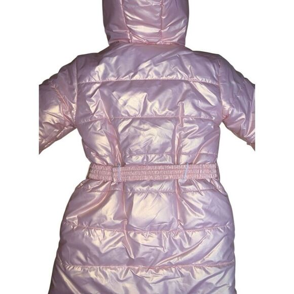 Le Chic Metallic Quilted Hooded Puffer Coat - Picture 4 of 6